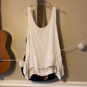 White lace handkerchief tank